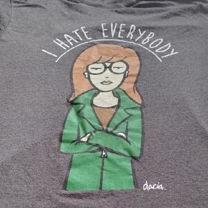 Men's Grey Vintage XL MTV Daria I Hate Everybody Cartoon Shirt